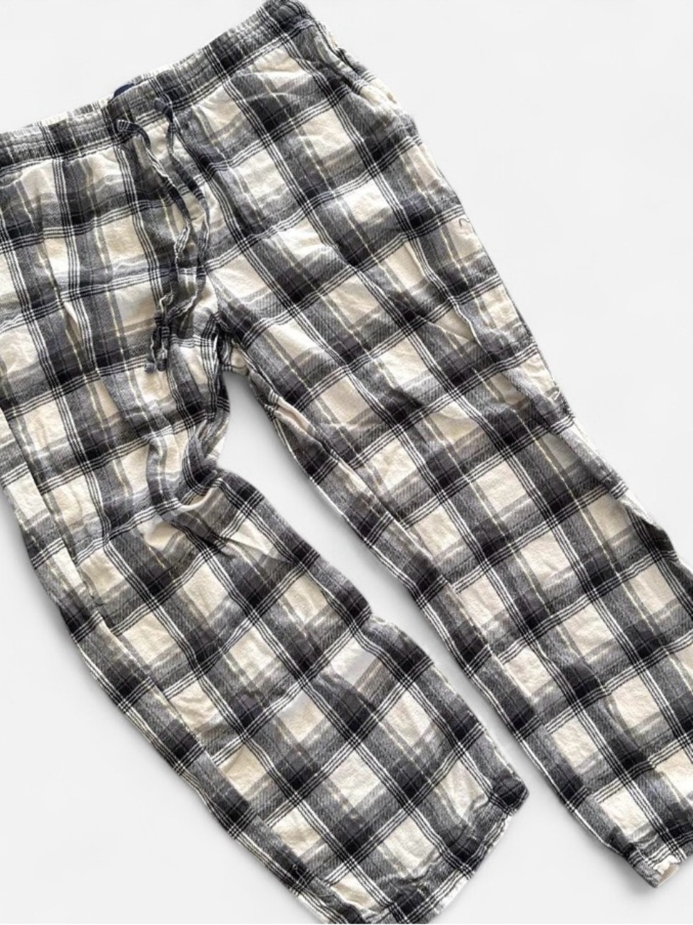 GAP Black & Cream Plaid Relaxed Jogger Pants